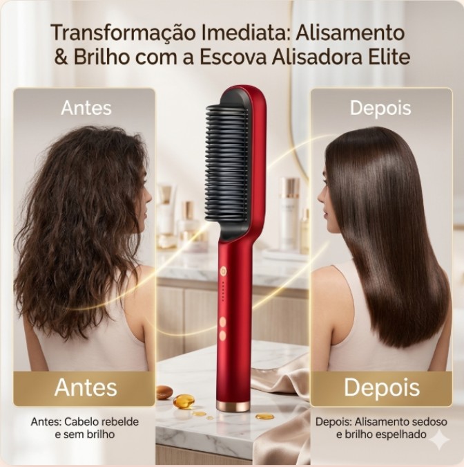 Antes e Depois - Transformação com a Escova Alisadora